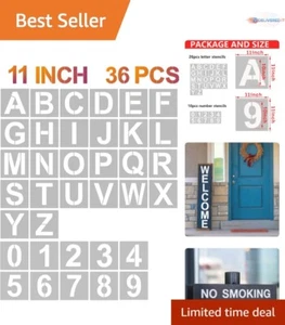 Lightweight & Sturdy 36-Pc Letter Stencils Set - Create Classic Art Effortlessly - Picture 1 of 8