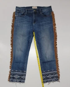 Driftwood Damen Jeans gerade bestickt Rüschen blau Gr. 32 - Bild 1 von 6