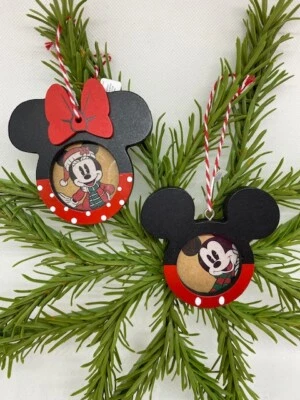 DISNEY Ornament MICKEY oder MINNIE MOUSE Fotorahmen Christmas Weihnachten - Bild 1 von 4