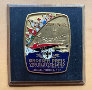 Insignia de barco Alemania 1954 Gran Premio de Alemania Gran Premio Race base - Imagen 1 de 2