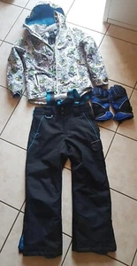 BOY Kid Sz 8 Crane SNOW SKI PANT Waterproof + B fit B youJacket Glove Wash Clean - Picture 1 of 12
