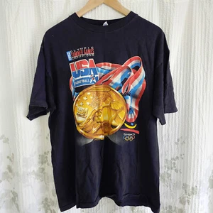 vtg 90s USA DREAM BASKETBALL BARCELONA 1992 OLYMPIC GAMES SALEM t-shirt XL - Picture 1 of 4