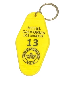 Hotel California Keychain Keyring YELLOW American Hotel Motel Room Style - Picture 1 of 2