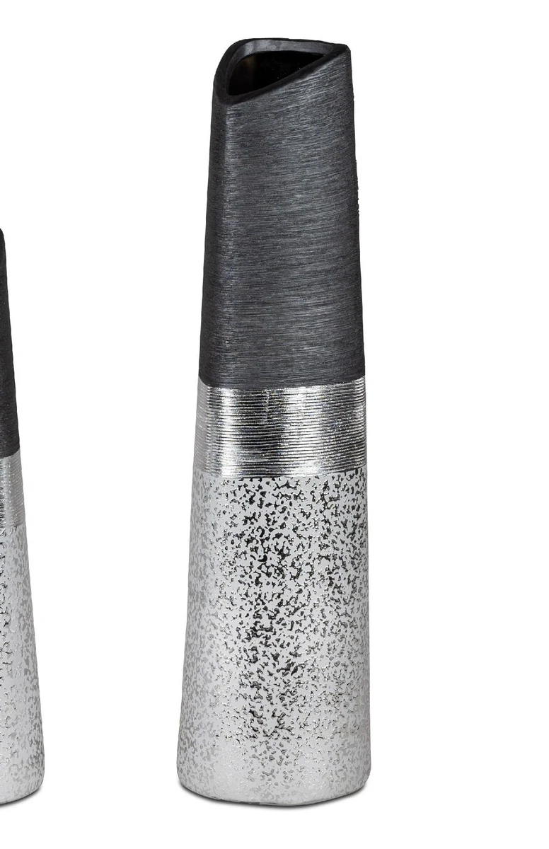Moderner Keramik-Blumentopf Rund, Silber – Für Drinnen & Draußen | Übertopf Für Sukkulenten, Pflanzen, Deko