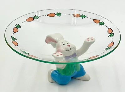 Sonoma Easter Bunny Rabbit Pedestal Serving Dish - Clear Glass & Ceramic Kohl's - Image 1 of 4