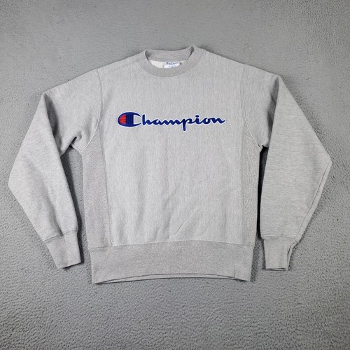 VETEMENTS Maglione Champion uomo piccolo grigio tessuto rovesciato pullover felpa