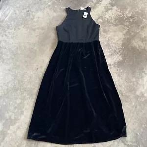 Gap Dress Women 2 Black Sleeveless Midi A Line Round Neck Evening Cocktail Basic - Picture 1 of 12