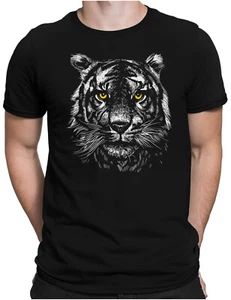 Tiger Head | Herren Fun T-Shirt S bis 4XL | Weißer Kopf Sketch Großkatze Löwe - Picture 1 of 8