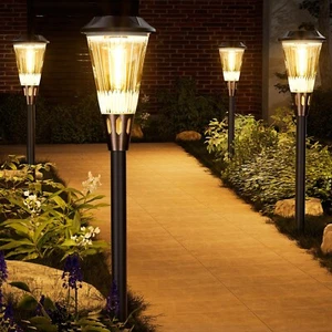 Bright Solar Pathway Lights Outdoor 8 Pack, 2-in-1 Warm&Cool Solar Lights Out... - Picture 1 of 6