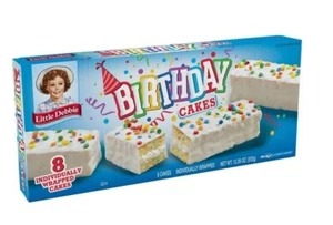 LITTLE DEBBIE BIRTHDAY CAKES BOX OF 8  FRESH! NEW IN BOX - Picture 1 of 1