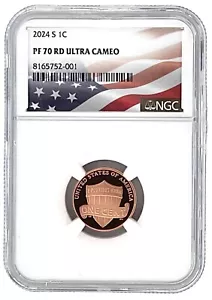 2024 S Lincoln Penny NGC PF70 RD Ultra Cameo - Flag Label - Picture 1 of 2
