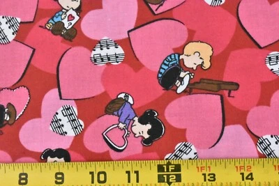 By 1/2 Yd, Peanuts Valentine on Pink & Red Hearts Quilt Cotton, Concord, P9474 - Image 1 of 4