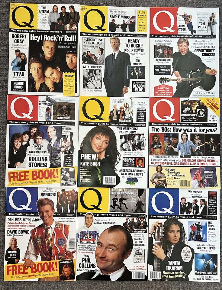 Q magazine 9 issue job lot 26, 33,34,37,38,40-43 1988-1990 Bowie McCartney U2 - Image 1 of 1