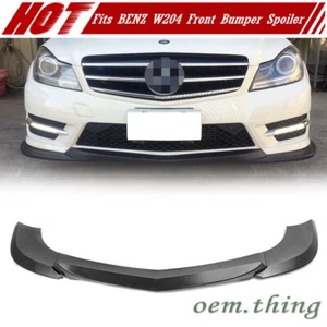 Matte Black Fits Mercedes BENZ W204 LCI Front Bumper Lip Spoiler 2013 - Picture 1 of 4