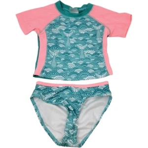 Jantzen Swimsuit Set Rashguard Little Girl Size 5 Swimsuit Two Piece Seashell - Picture 1 of 5
