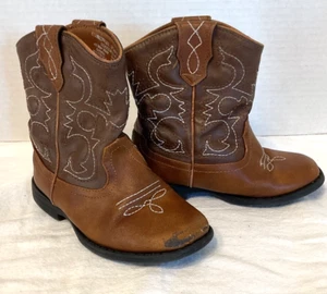 Toddler Wonder Nation Cowboy Western Boots Sz. 8 Brown Faux Leather Toy Story - Picture 1 of 9