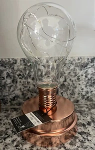 Torre & Tagus Mini Lamp Lightbulb Copper Tabletop - Picture 1 of 6