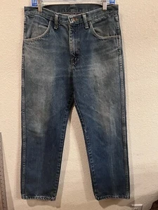 Pantalones de mezclilla Rustler para hombre talla 33x30 lavados azul pierna recta enredada - Imagen 1 de 12