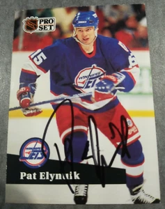 Pat Elynuik Winnipeg Jets 1991 Pro Set #262 NHL Autographed Hockey Card - Picture 1 of 2
