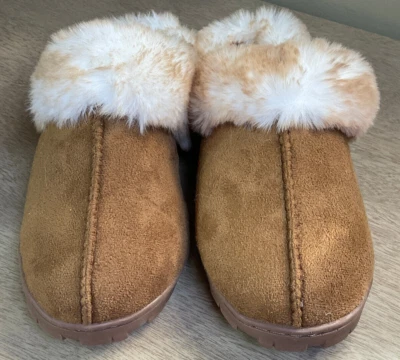 NUEVO EN CAJA Jessica Simpson Espuma con Memoria Imitación Piel Zueco Zapatillas Mujer L Marrón Foto 1 de 4