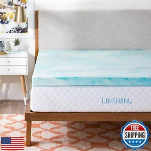 LINENSPA 3 Inch Gel Swirl Memory Foam Mattress Topper – Cooling Gel Infused – - Picture 1 of 4