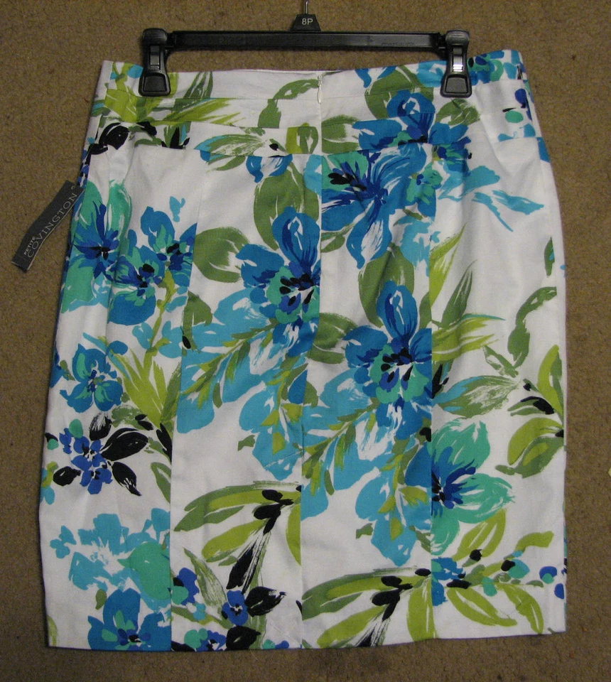 Mujer Petite Covington Falda Flores Floral Lápiz Blanco Talla 4P 8P 4 8 Foto 1 de 1