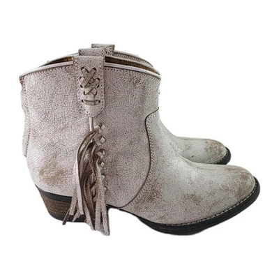 Very Volatile Lookout Western Bootie Distressed Boots Fringe Women's Size 8.5 - Image 1 of 4