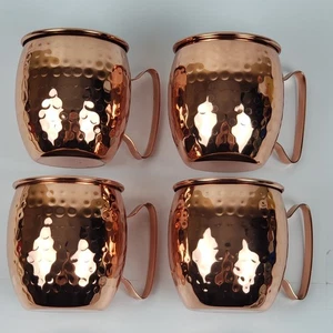 Set 4 tazze da cocktail Moscow Mule in rame martellato - foderate in acciaio inox - Foto 1 di 21