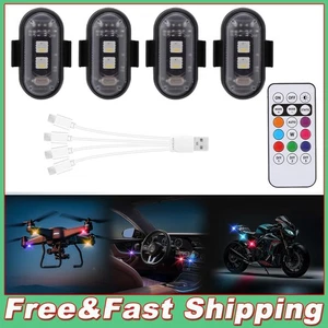 4PCS Rechargeable Wireless LED Strobe Light 8-Color RGB, Flashing Warning Lights - Foto 1 di 12