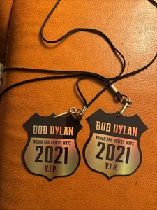 Bob Dylan Rough And Rowdy Ways Concert Tour VIP 2021 Souvenir Badge Lanyard x2 - Picture 1 of 4