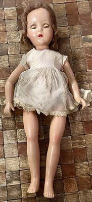 Antique 1940’s R & B Composition 20” Doll & Original Dress - Image 1 of 4