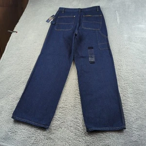 Vintage Nautica Jeans Boys 20 29x29 Blue Dark Indigo Raw Baggy Carpenter Hammer - Picture 1 of 18