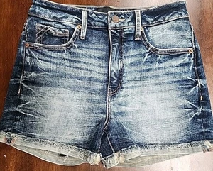 Hebilla Negro Ajuste No. Pantalones cortos de mezclilla oscuros 93 para mujer talla 26 con puños elásticos T3 - Imagen 1 de 10