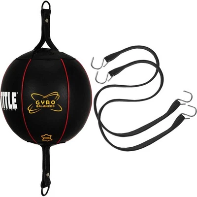 Title Boxing Gyro Balanced Leather Double End Bag - 6" - Black - Image 1 of 3