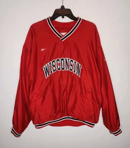 Vintage Wisconsin Badgers Reebok Pullover Windbreaker Mens XL - Picture 1 of 8