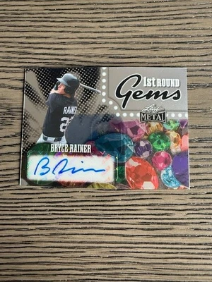2025 Leaf Metal 1st Round Gems Auto Silver  #RG-BR1 Bryce Rainer 44/49 Detroit - Image 1 of 2
