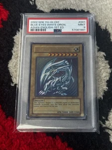 YU-GI-OG PSA 9 Blue Eyes White Dragon SDK-001 1st Edition Asian English - Picture 1 of 2