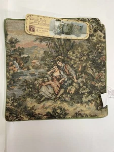 3 Vintage French Fragonard Georgian Rococo Tapestry Pillow Covers 16” - Picture 1 of 9