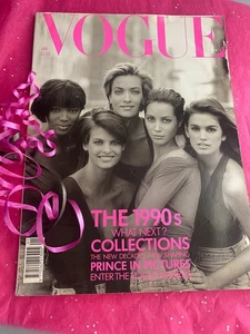 VOGUE MAGAZIN 1990 Januar Supermodels KOSTENLOSE GESCHENKVERPACKUNG schneller Versand  - Bild 1 von 14