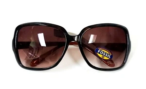 NEW FOSSIL BROWN TORT+LIGHT RED BACKING PLASTIC SUNGLASSES 3611661812 - Picture 1 of 5