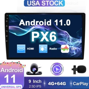 9 Inch Android 11.0 Octa Core 2 DIN Car Radio Stereo GPS BT-5.0 4G+64G Car Play - Picture 1 of 13
