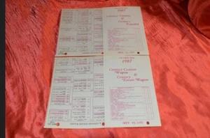 RARE 2 1987 Buick Century Custom Limited Estate Wagon Dealer New Car Order Forms - Picture 1 of 3