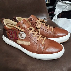 Franco Cuadra Brown Leather Sneakers Designer Casual Shoes sz MX-31 US-12.5 - Picture 1 of 9