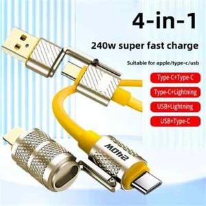 240W 4-in-1 Data Cable For Apple PD27W Android Type-c 6a Super Fast Charge Cable - Picture 1 of 12