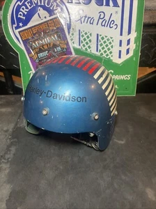 Harley Davidson RARE VINTAGE 3/4 HELMET ARTHUR FULMER  CHOPPER BLUE METALFLAKE - Bild 1 von 24