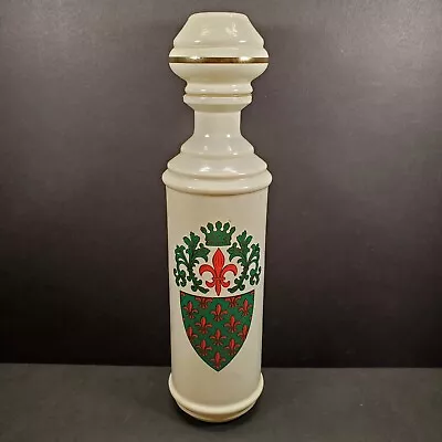 Old Fitzgerald Sour Mash Fleur De Lis Bottle Decanter White Coat of Arms EMPTY - Image 1 of 4