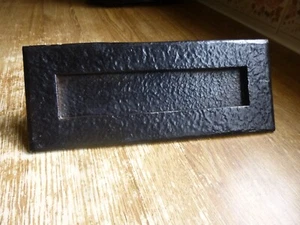 WROUGHT IRON BLACK LETTER BOX 10in X 4in - Picture 1 of 4