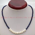 Schöne Natürliche 6Mm Mehrfarbige Runde Edelsteine Perlen Weiße Perlenkette 18"