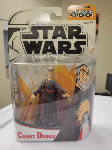 Star Wars Clone Wars Animated Series Count Dooku Figure Cartoon Network SEALED Cover