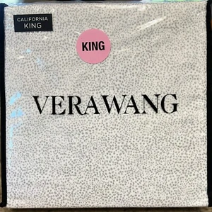 VERA WANG GREY DISTRESSED DOT COTTON CALIFORNIA KING SHEET Set 4PC POLKA DOT - Picture 1 of 1
